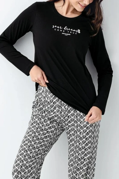 Pierre Cardin Kadın Siyah Pijama Takımı 9068-S ürün görseli 1
