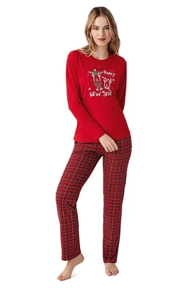 Arnetta Kadın Kırmızı Pijama Takımı 3514-S ürün görseli 1