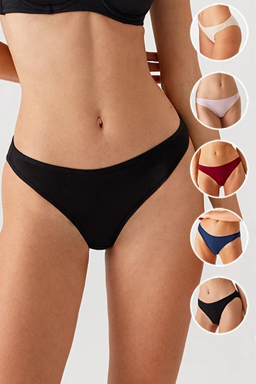 High Leg Brief 5li Paket Külot ürün görseli 1