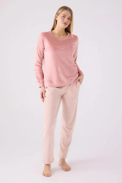 Pierre Cardin 8916 Kadife Uzun Kollu Kadın Pijama Takımı ürün görseli 1