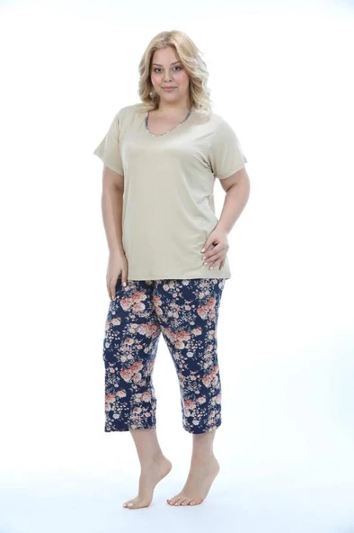 Etoile Büyük Beden Bambu Kadın Kapri Takım Pijama 74005B ürün görseli 1