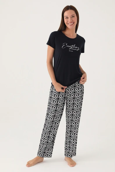 Pierre Cardin 8837 Pamuklu Kısa Kollu Kadın Pijama Takımı ürün görseli 1