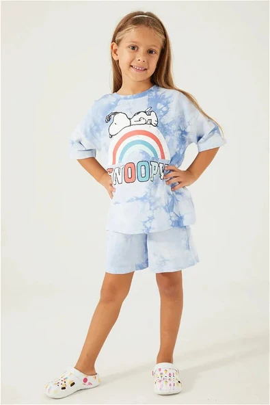 SNOOPY KIZ GARSON ŞORT TAKIM ürün görseli 1