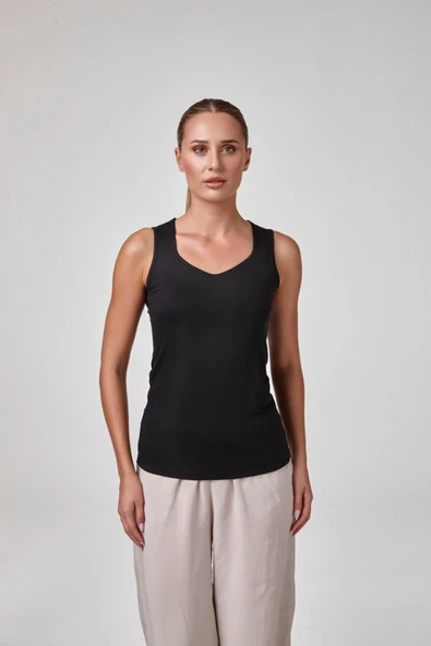 Relactive Kadın  Askılı Beşgen Yaka T-Shirt ürün görseli 1