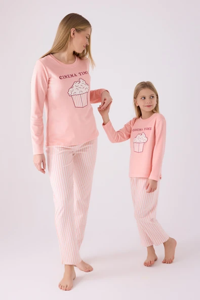Roly Poly 3479 Kadife Anne Kız Uzun Kollu Kız Çocuk Garson Pijama Takımı ürün görseli 1