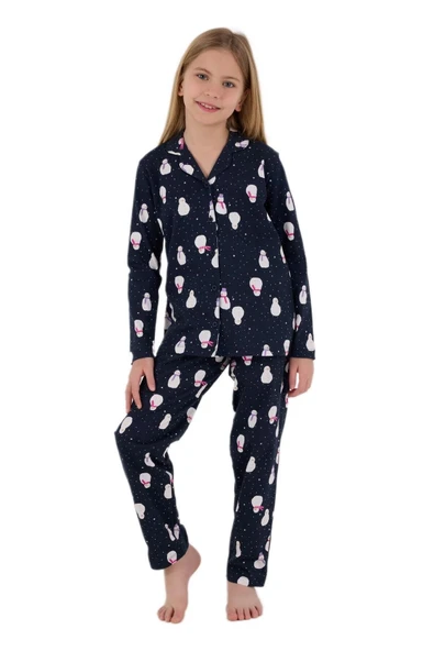 Rolypoly Kız Çocuk Lacivert Pijama Takımı 3713-G ürün görseli 1