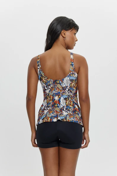 T14004 Şortlu V Yaka Tankini - Resim 2