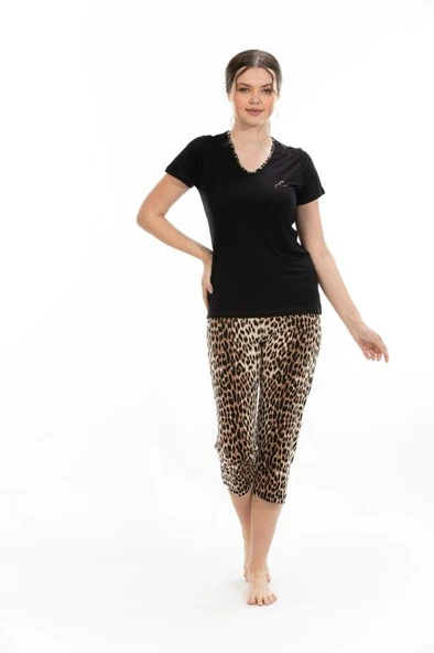 Etoile Kadın Bambu Yarım Kol Kapri Takım Pijama 71014 ürün görseli 1