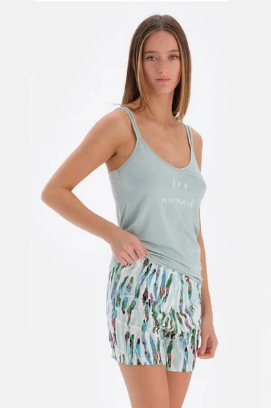 Eros 33582 Pamuklu İp Askılı Kadın Şortlu Pijama Takımı ürün görseli 1