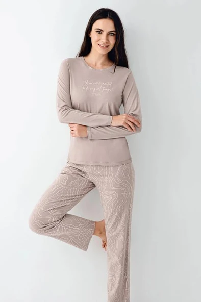 Pierre Cardin Kadın Pijama Takımı PC9096 S VZN Vizon ürün görseli 1