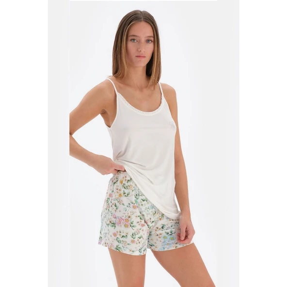 Eros 33572 Pamuklu İp Askılı Kadın Şortlu Pijama Takımı ürün görseli 1