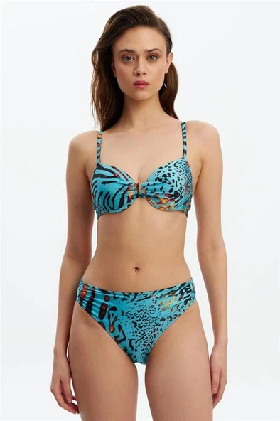 Louren 1701 Turkuaz Dolgulu Bikini Takımı ürün görseli 1