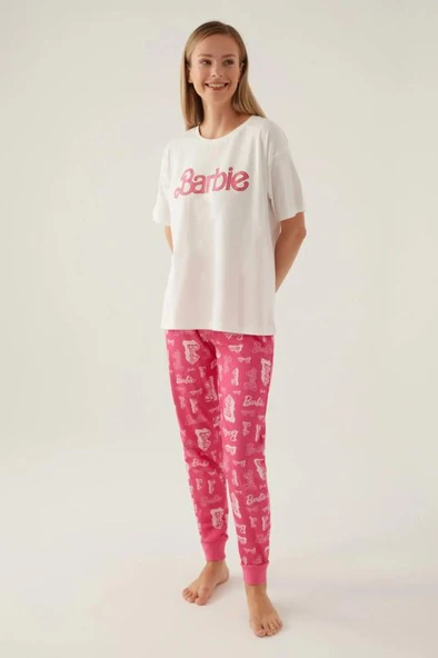 Barbie 1704 Pamuklu Anne Kız Kısa Kollu Kadın Pijama Takımı ürün görseli 1