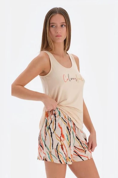 Eros 33562 Pamuklu Kalın Askılı Kadın Şortlu Pijama Takımı ürün görseli 1