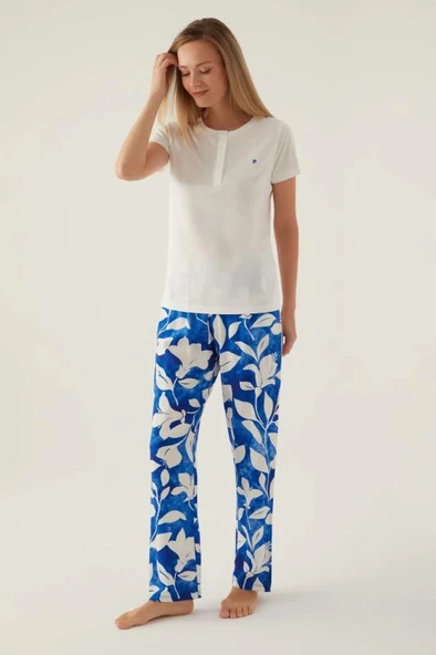 Pierre Cardin 8834 Kısa Kollu Patlı Kadın Pijama Takımı ürün görseli 1
