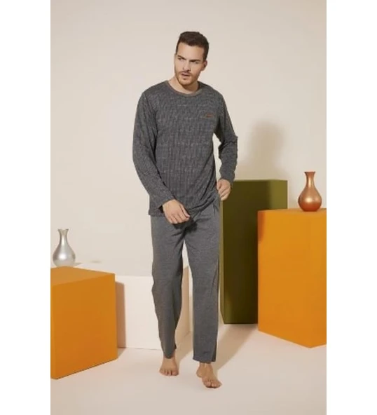 Kly Erkek Uzun Kol O Yaka Pijama Takım 9220 ürün görseli 1