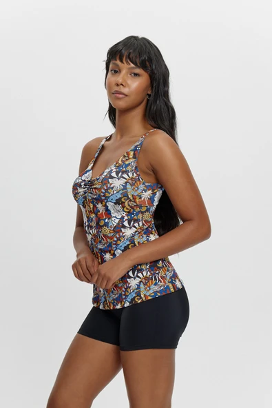T14004 Şortlu V Yaka Tankini - Resim 3