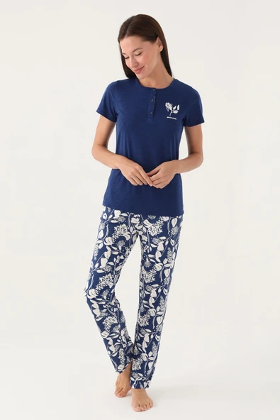 Pierre Cardin 8810 Kısa Kollu Patlı Kadın Pijama Takımı ürün görseli 1