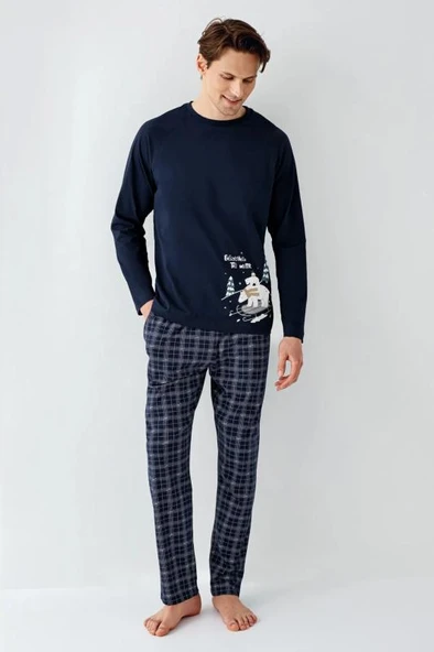 Arnetta Erkek Lacivert Pijama Takımı 3444-S ürün görseli 1