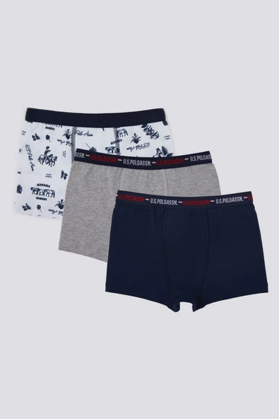 U.S POLO ERKEK ÇOCUK 3 LÜ BOXER ürün görseli 1