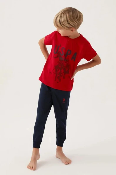 U.S Polo 1739 Pamuklu Kısa Kollu Erkek Çocuk Pijama Takımı ürün görseli 1