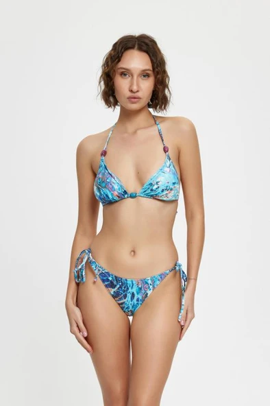 B11050 Üçgen  Boncuklu Bikini Takımı ürün görseli 1