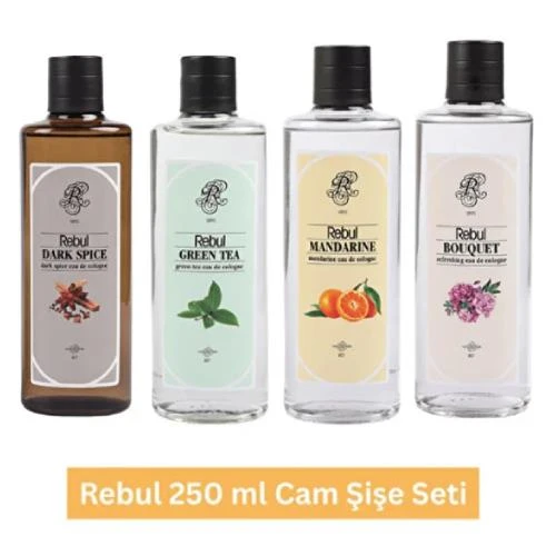 Rebul Dark 250 Ml + Green Tea 250 Ml + Mandarine 250 Ml + Bouquet 250 Ml Kolonya ürün görseli 1