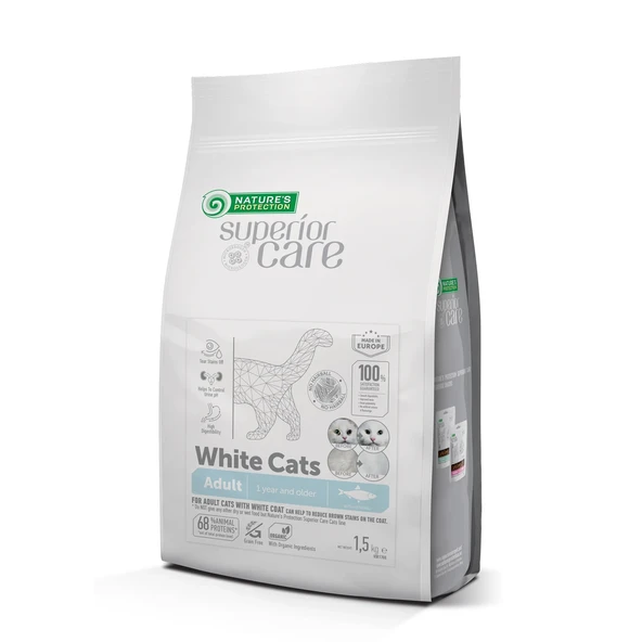 Nature's Protection Superior Care Beyaz Tüylü Kediler İçin Tahılsız Ringa Balıklı Kedi Maması 1,5kg ürün görseli 1