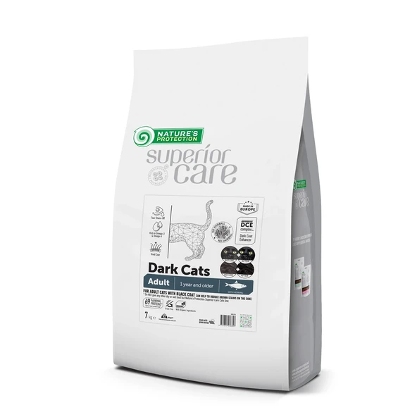 Nature's Protection Superior Care Siyah/Gri Tüylü Kediler için Ringa Balıklı Kedi Maması 7kg ürün görseli 1