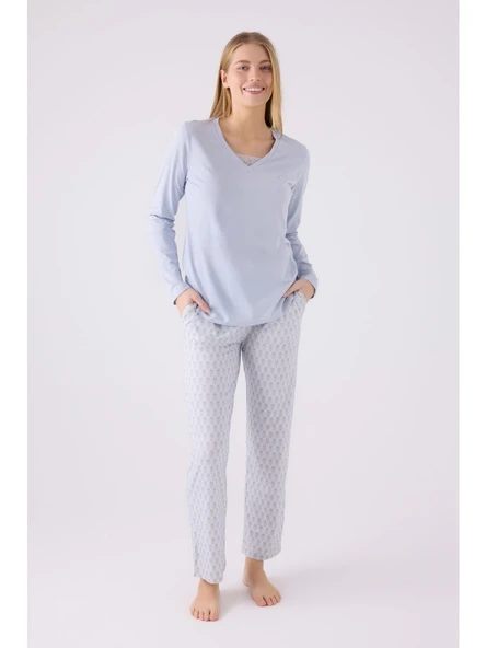 Pierre Cardin 8887 Uzun Kollu Kadın Pijama Takımı ürün görseli 1