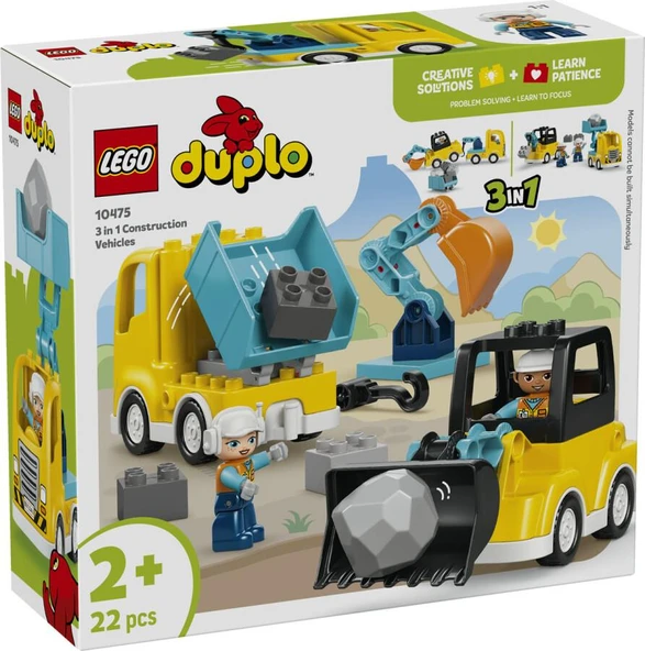 LEGO Duplo 10475 3 in 1 Construction Vehicles ürün görseli 1