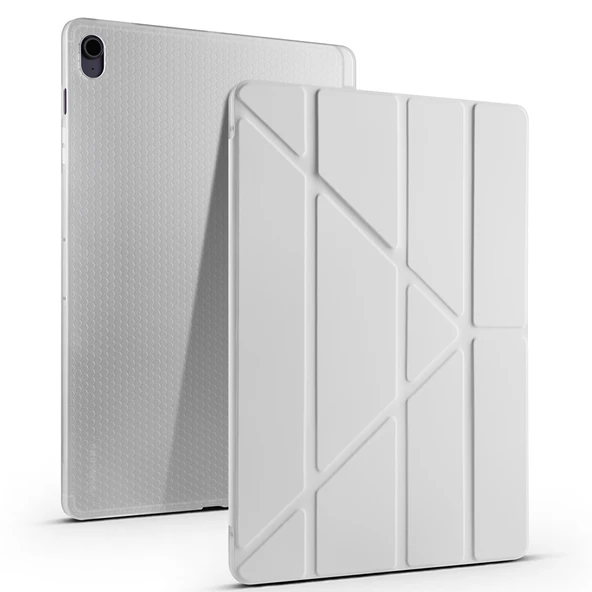 Samsung Galaxy Tab S11 Ultra X930 14.6 İnç Katlanabilir Kalemlikli Standlı Akıllı Kılıf  Gri ürün görseli 1