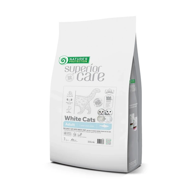 Nature's Protection Superior Care Beyaz Tüylü Kediler için Tahılsız Ringa Balıklı Kedi Maması 7kg ürün görseli 1