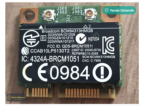 HP 657325-001 Broadcom BCM94313HMGB wifi kart SORUNSUZ ürün görseli 1
