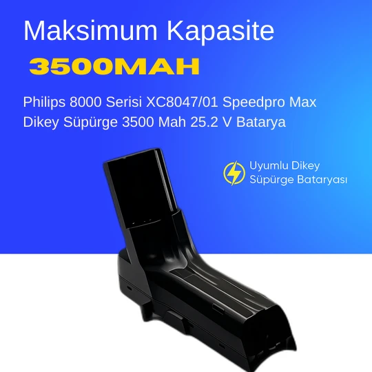 Philips 8000 Serisi XC8047/01 Speedpro Max Dikey Süpürge 3500 Mah 25.2 V Batarya – Orjinal Uyumlu Uzun Ömürlü, Maksimum Performans Pil ürün görseli 1