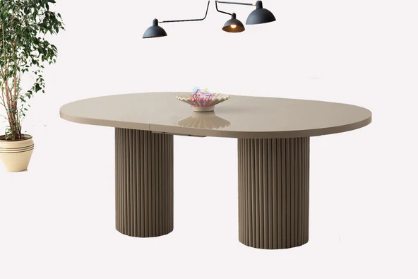 Açılır Oval Picasso cappicino Yemek Masası Mdf  Mutfak,Salon,Yemek Odası Masası ürün görseli 1
