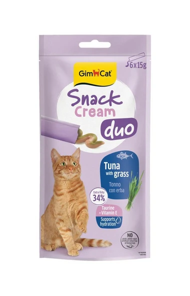 Gimcat Snack Cream Duo Ton Balıklı - Kedi Otlu Kedi Ödülü 6x15gr ürün görseli 1