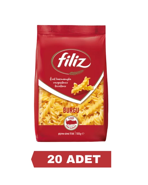 FİLİZ 500 GR BURGU MAKARNA 20 ADET 1 KOLİ ürün görseli 1