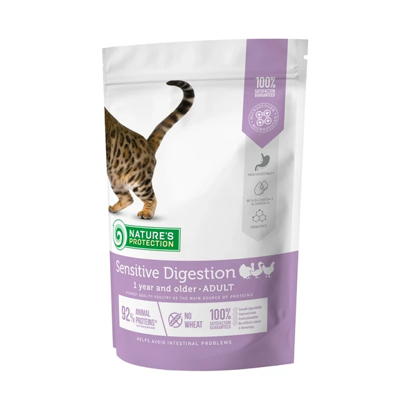 Nature's Protection Sensitive Hassas Sindirim Kümes Hayvanlı Yetişkin Kedi Maması 400gr ürün görseli 1