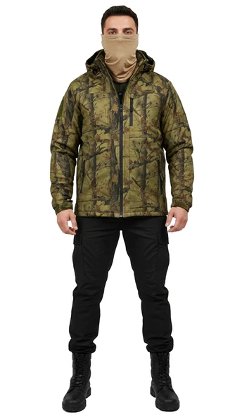SOFT SHELL MONT ORMAN DESEN HAKİ ÇİFT KAT POLARLI - Resim 3