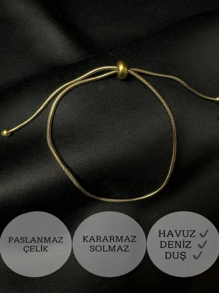 Ayarlanabilir Gold Çelik Halhal -Glorious Serisi - Resim 3