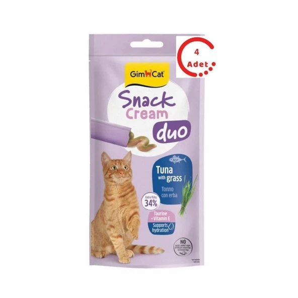Gimcat Snack Cream Duo Ton Balıklı - Kedi Otlu Kedi Ödülü 6x15gr x 4 Adet ürün görseli 1