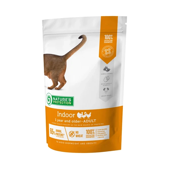 Nature's Protection İndoor Kümes Hayvanlı Yetişkin Kedi Maması 400gr ürün görseli 1