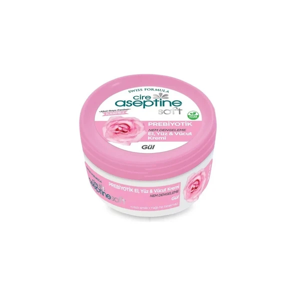 CİRE ASEPTİNE SOFT PREBİYOTİK GÜL EL, YÜZ VE VÜCUT KREMİ 200 ML ürün görseli 1