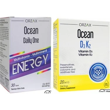 OCEAN YILBASI SETI DAILY ONE ENERGY 30 TABLET+D3K2 DAMLA 20 ML ürün görseli 1
