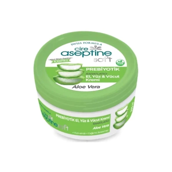 CİRE ASEPTİNE SOFT PREBİYOTİK ALOEVERA EL, YÜZ VE VÜCUT KREMİ 200 ML ürün görseli 1