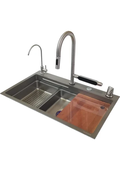 Duxxa Akıllı Eviye ve Spiralli Batarya Seti SS304 75X45X22CM T.410 ürün görseli 1