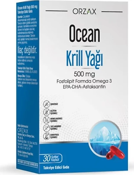 OCEAN KRİLL OİL 500 MG 30 KAPSÜL ürün görseli 1