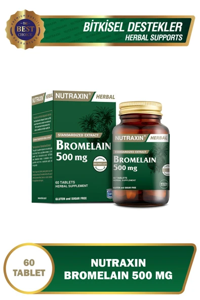 NUTRAXİN HERBAL BROMELAİN 500 MG ANANAS 60 TABLET ürün görseli 1
