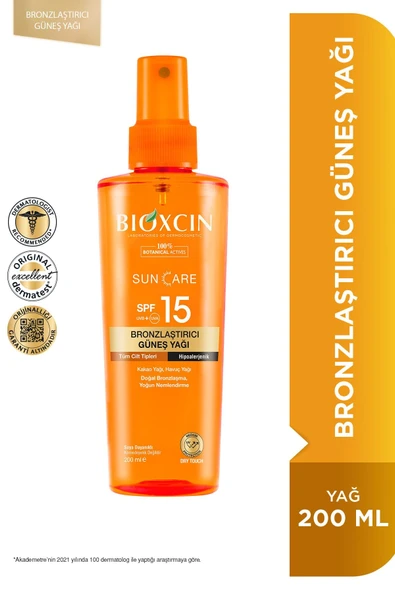 BİOXCİN SUN CARE BRONZLAŞTIRICI GÜNEŞ YAĞI SPF15 200 ML ürün görseli 1